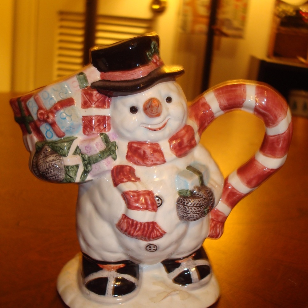 Fitz & Floyd Snowman Creamer Ceramic NEW with tag